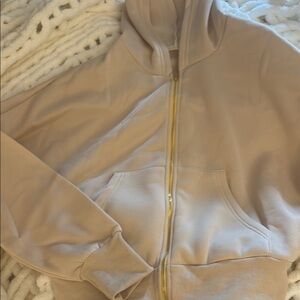 Tan Zip-Up Sweatshirt Hoodie